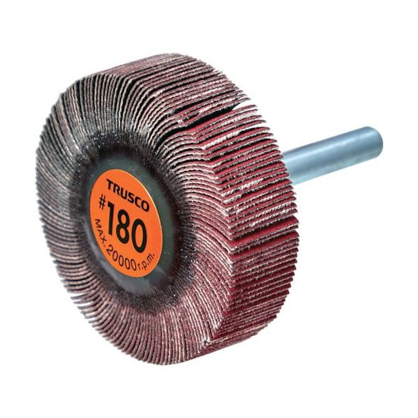 TRUSCO セラミックフラップホイール 軸径6mm #180 外径50×幅15×軸長40 (5個入) TCF5015-CE-180（直送品）