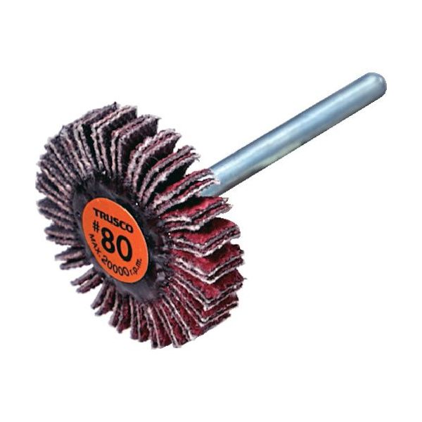 TRUSCO セラミックフラップホイール 軸径3mm #80 外径20×幅5×軸長30 (10個入) TCF2005-CE-80（直送品）