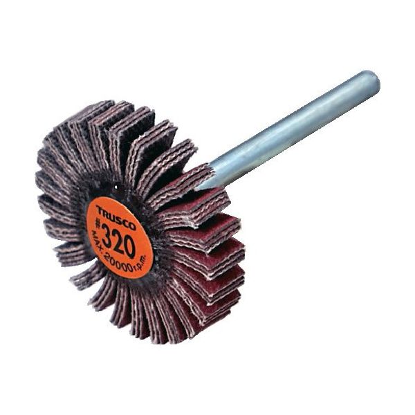 TRUSCO セラミックフラップホイール 軸径3mm #320 外径20×幅5×軸長30 (10個入) TCF2005-CE-320（直送品）