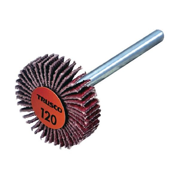 TRUSCO セラミックフラップホイール 軸径3mm #120 外径25×幅5×軸長30 (10個入) TCF2505-CE-120（直送品）