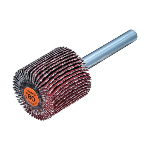 TRUSCO セラミックフラップホイール 軸径6mm #80 外径25×幅25×軸長40 (5個入) TCF2525-CE-80（直送品）