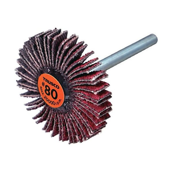 TRUSCO セラミックフラップホイール 軸径3mm #80 外径30×幅5×軸長30 (10個入) TCF3005-CE-80（直送品）