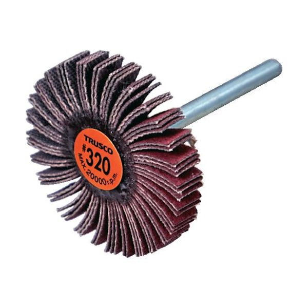 TRUSCO セラミックフラップホイール 軸径3mm #320 外径30×幅5×軸長30 (10個入) TCF3005-CE-320（直送品）