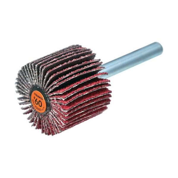 TRUSCO セラミックフラップホイール 軸径6mm #60 外径30×幅25×軸長40 (5個入) TCF3025-CE-60（直送品）