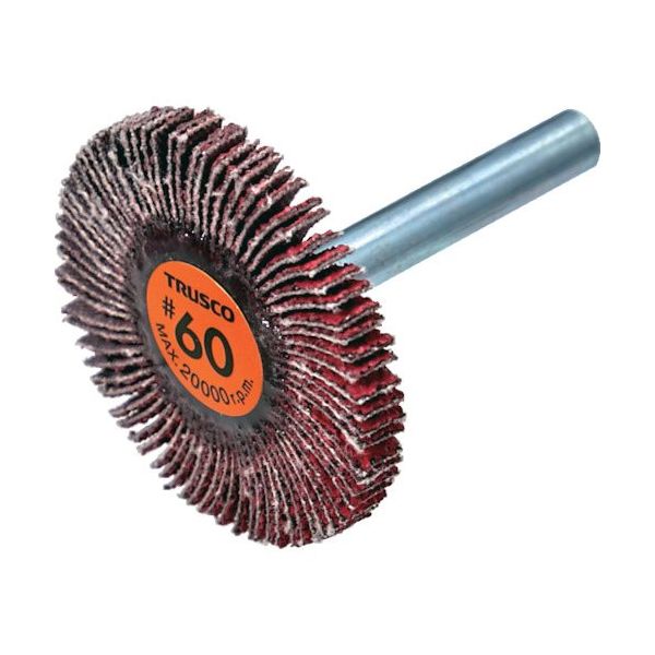 TRUSCO セラミックフラップホイール 軸径6mm #60 外径40×幅5×軸長40 (5個入) TCF4005-CE-60 1箱(5個)（直送品）