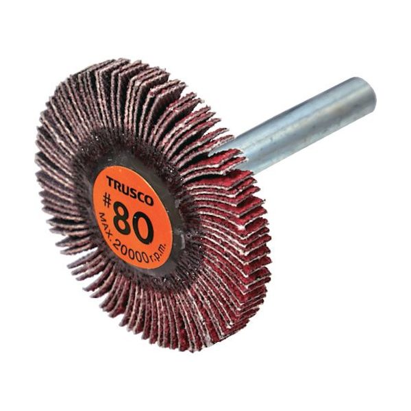 TRUSCO セラミックフラップホイール 軸径6mm #80 外径40×幅5×軸長40 (5個入) TCF4005-CE-80 1箱(5個)（直送品）