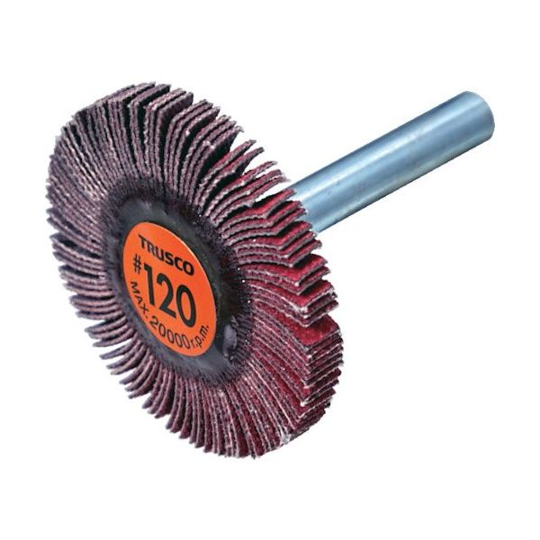 TRUSCO セラミックフラップホイール 軸径6mm #120 外径40×幅5×軸長40 (5個入) TCF4005-CE-120（直送品）