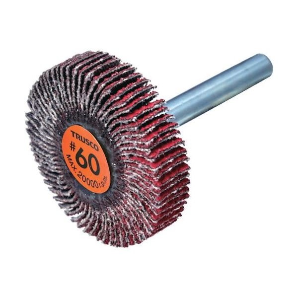 TRUSCO セラミックフラップホイール 軸径6mm #60 外径40×幅10×軸長40 (5個入) TCF4010-CE-60（直送品）