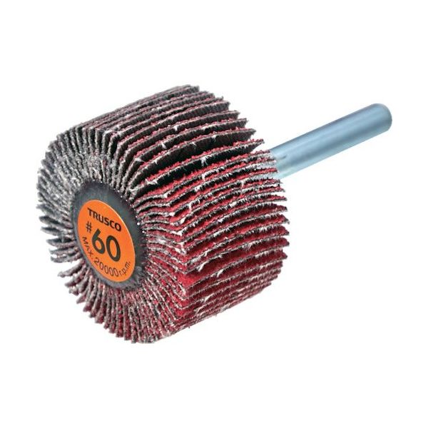 TRUSCO セラミックフラップホイール 軸径6mm #60 外径40×幅25×軸長40 (5個入) TCF4025-CE-60（直送品）