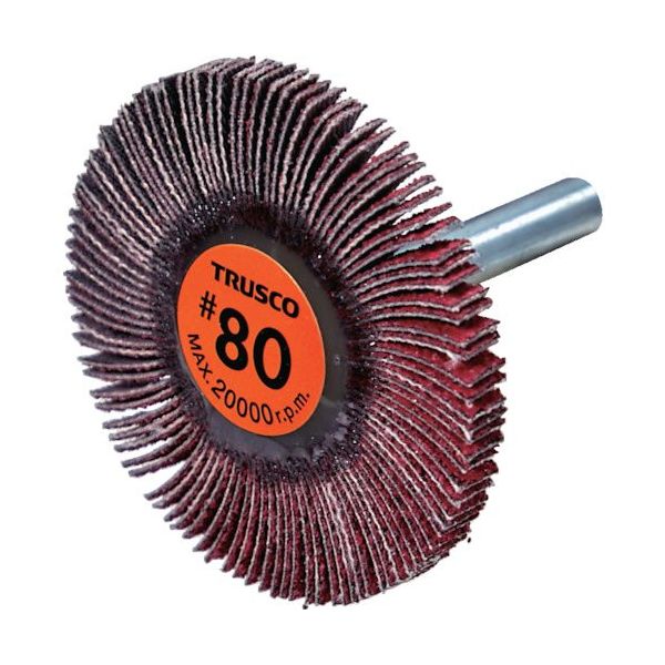 TRUSCO セラミックフラップホイール 軸径6mm #80 外径50×幅5×軸長40 (5個入) TCF5005-CE-80 1箱(5個)（直送品）