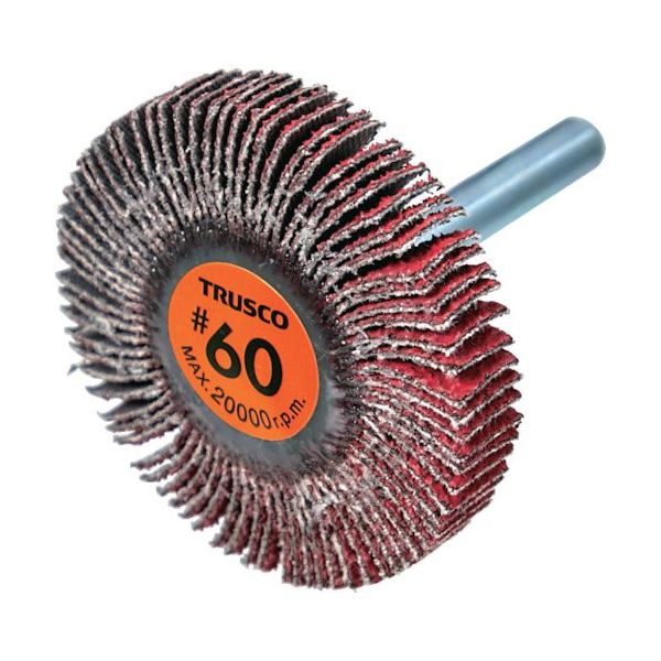 TRUSCO セラミックフラップホイール 軸径6mm #60 外径50×幅10×軸長40 (5個入) TCF5010-CE-60（直送品）