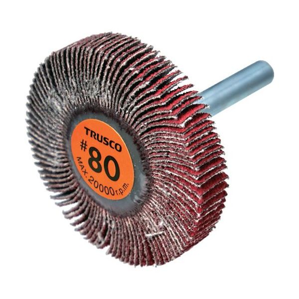 TRUSCO セラミックフラップホイール 軸径6mm #80 外径50×幅10×軸長40 (5個入) TCF5010-CE-80（直送品）