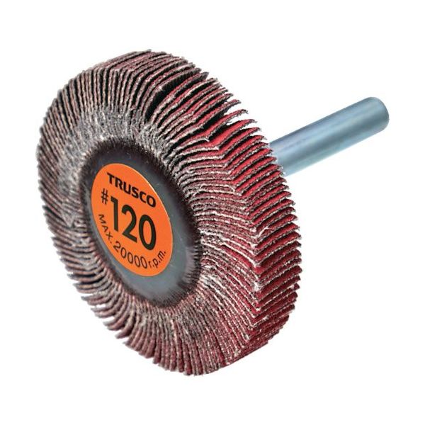 TRUSCO セラミックフラップホイール 軸径6mm #120 外径50×幅10×軸長40 (5個入) TCF5010-CE-120（直送品）