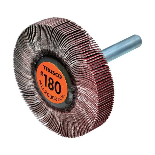 TRUSCO セラミックフラップホイール 軸径6mm #180 外径50×幅10×軸長40 (5個入) TCF5010-CE-180（直送品）