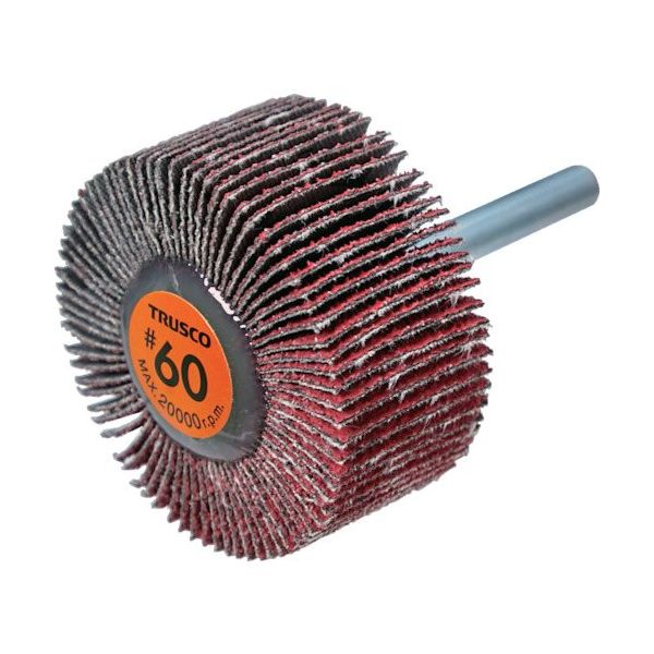 TRUSCO セラミックフラップホイール 軸径6mm #60 外径50×幅25×軸長40 (5個入) TCF5025-CE-60（直送品）