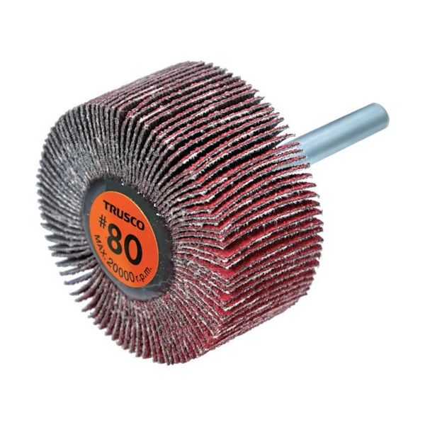 TRUSCO セラミックフラップホイール 軸径6mm #80 外径50×幅25×軸長40 (5個入) TCF5025-CE-80（直送品）