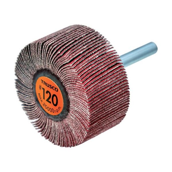 TRUSCO セラミックフラップホイール 軸径6mm #120 外径50×幅25×軸長40 (5個入) TCF5025-CE-120（直送品）