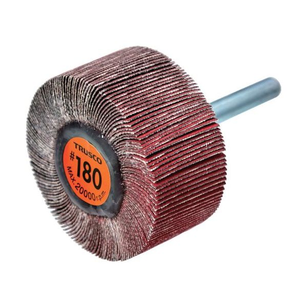 TRUSCO セラミックフラップホイール 軸径6mm #180 外径50×幅25×軸長40 (5個入) TCF5025-CE-180（直送品）