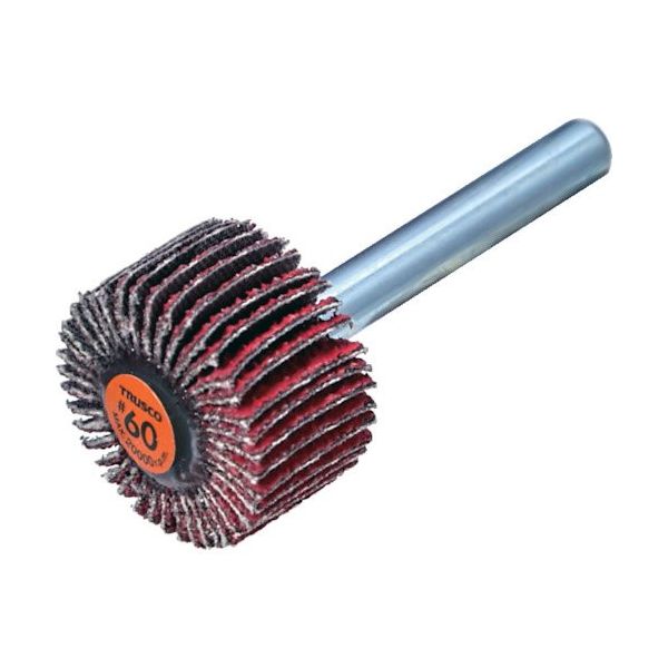TRUSCO セラミックフラップホイール 軸径6mm #60 外径25×幅15×軸長40 (5個入) TCF2515-CE-60（直送品）