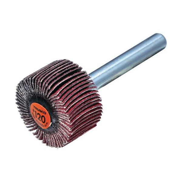 TRUSCO セラミックフラップホイール 軸径6mm #120 外径25×幅15×軸長40 (5個入) TCF2515-CE-120（直送品）