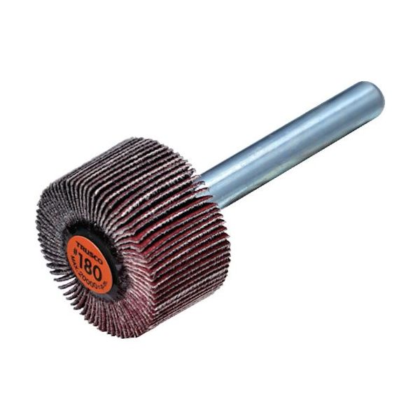 TRUSCO セラミックフラップホイール 軸径6mm #180 外径25×幅15×軸長40 (5個入) TCF2515-CE-180（直送品）