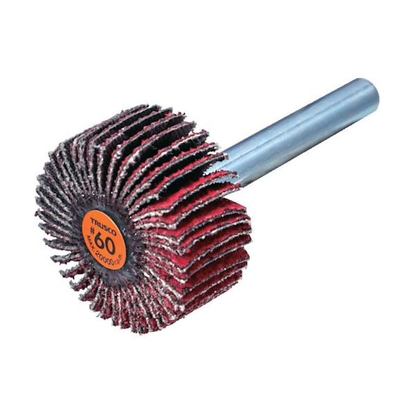 TRUSCO セラミックフラップホイール 軸径6mm #60 外径30×幅15×軸長40 (5個入) TCF3015-CE-60（直送品）