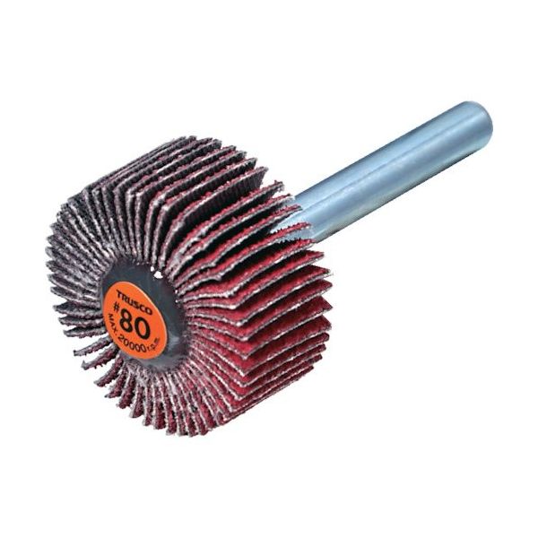 TRUSCO セラミックフラップホイール 軸径6mm #80 外径30×幅15×軸長40 (5個入) TCF3015-CE-80（直送品）