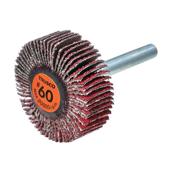 TRUSCO セラミックフラップホイール 軸径6mm #60 外径40×幅15×軸長40 (5個入) TCF4015-CE-60（直送品）