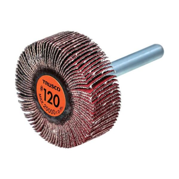 TRUSCO セラミックフラップホイール 軸径6mm #120 外径40×幅15×軸長40 (5個入) TCF4015-CE-120（直送品）