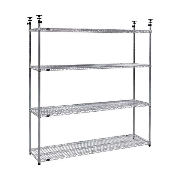 トラスコ中山 TRUSCO スチール製メッシュテンションラック W1824XD457XH1978ー2478 4段 TMET644 1台（直送品）