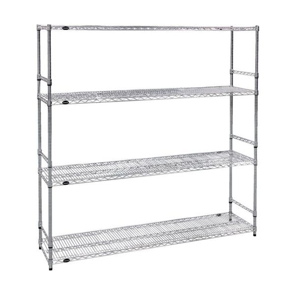 トラスコ中山 TRUSCO スチール製メッシュラック W1824XD457XH1533 4段 サイドバー付 TMESDB5644 1台（直送品）