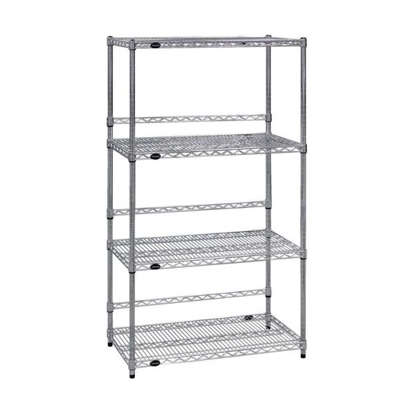 トラスコ中山 TRUSCO スチール製メッシュラック W1205XD305XH1838 4段 バックバー付 TMEBB6434 1台（直送品）