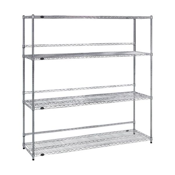 トラスコ中山 TRUSCO スチール製メッシュラック W1824XD457XH1838 4段 バックバー付 TMEBB6644 1台（直送品）