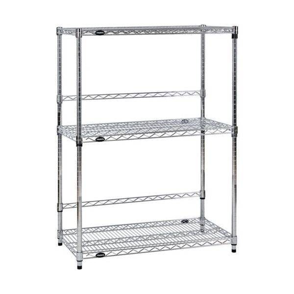 トラスコ中山 TRUSCO ステンレス製メッシュラック W905XD305XH1228 3段 バックバー付 TSMBB4333 1台（直送品）