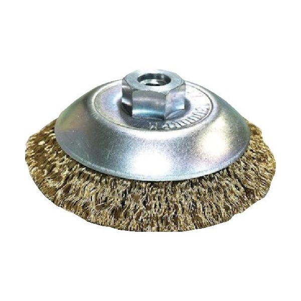 高島産業 ベベルブラシ 電気工具用 ベベル型 100xM10x67 真鍮メッキ鋼線0.25 BMR-100 1個 683-3322（直送品）