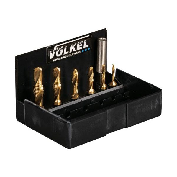 VOLKEL VOELKEL 六角軸タッピングドリルセット チタンコーティング M3―M10 6本入り 67209 1セット（直送品）