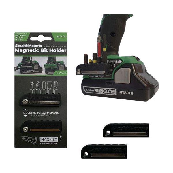 StealthMounts社 ステルスマウント マグネットビットホルダー(2個入り)ブラック BH-MHH-BLK-2 1セット(6個)（直送品）