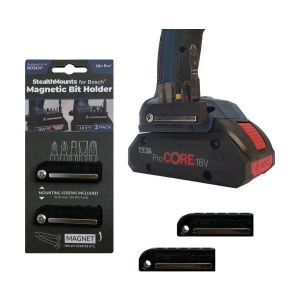 StealthMounts社 ステルスマウント マグネットビットホルダー(2個入り)ブラック BH-BO-BLK-2 1セット(2個)（直送品）