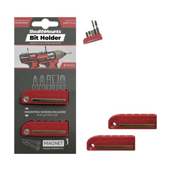StealthMounts社 ステルスマウント マグネットビットホルダー(2個入り)ブラック BH-MW18-RED-2 1セット(2個)（直送品）