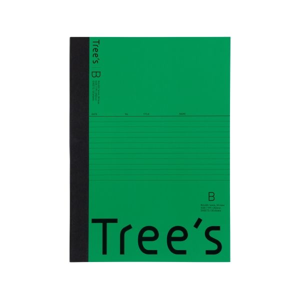 【新品】（まとめ）日本ノート Tree s B5 Pメモリ B罫30枚グリーン（×10セット）