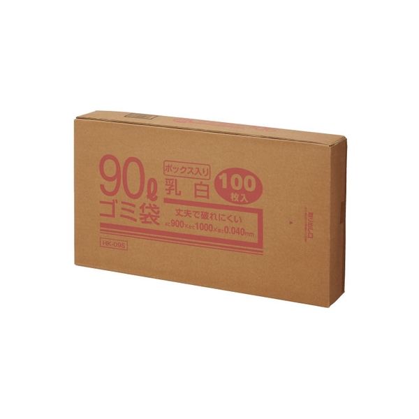 クラフトマン 90Lゴミ袋 乳白 ボックス入 100枚　1箱（直送品）