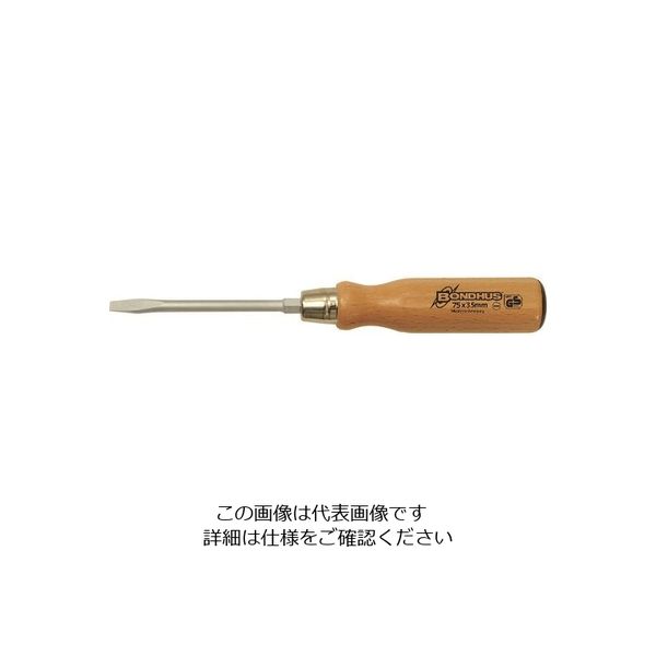 ボンダス・ジャパン ボンダス 木柄貫通マイナス・ドライバー(六角ボルスター付) 3.5×75 17301W 1本 152-8775（直送品）