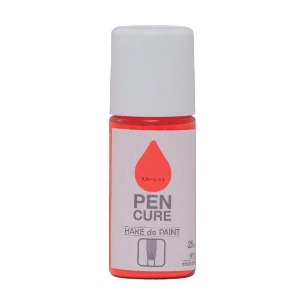 ニッペホームプロダクツ ニッぺ ペンキュア HAKE de PAINT 蛍光 25ml スカーレット 190K029 1本 128-3787（直送品）