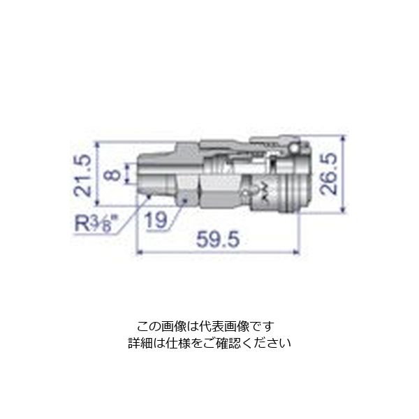 長堀工業 ナック スリーブロック式ワンタッチカップリング AT型 鉄スリーブ メネジ取付用 CAT23SML 1個 838-5524（直送品）