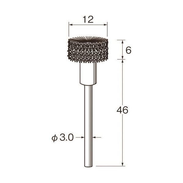 日本精密機械工作 リューター 軸付フラワー型ブラシ軸径(mm):3毛材:ステンレス線 B6719 1袋(3本) 128-2707（直送品）
