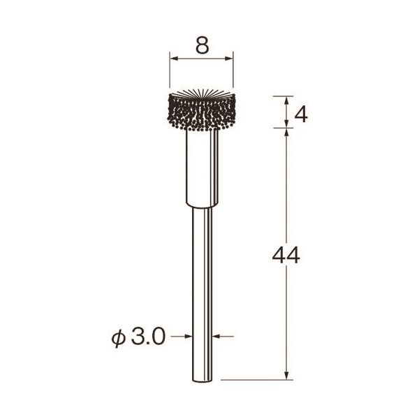日本精密機械工作 リューター 軸付フラワー型ブラシ軸径(mm):3毛材:ステンレス線 B6519 1袋(3本) 128-2967（直送品）