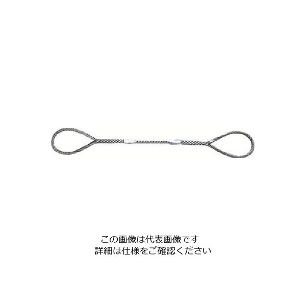 日興製綱 NIKKO Wスリング(裸) 全長4.0m スリング径22mm W22-4H 1セット(2本) 815-7452（直送品）