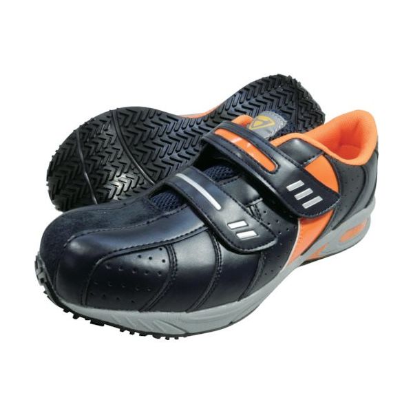 日進ゴム 日進 マジックタイプ樹脂先芯入りスニーカー ネイビー V228NV 134