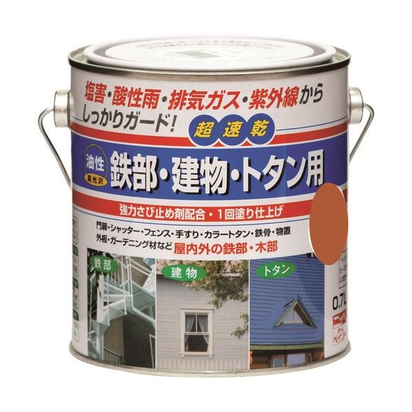 ニッペホームプロダクツ ニッぺ 油性鉄部・建物・トタン用 0.7L オレンジブラウン HUB120ー0.7 4976124217029 1缶（直送品）