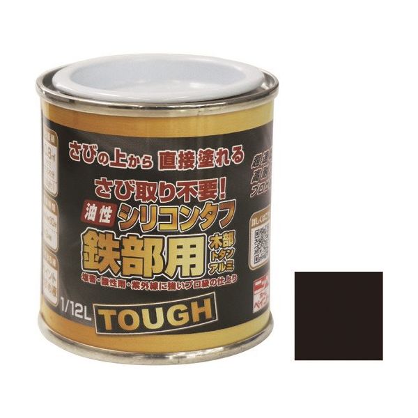 ニッペホームプロダクツ ニッぺ 油性シリコンタフ 1/12L ブラックチョコレート HYS107ー1/12 4976124218507 1缶（直送品）